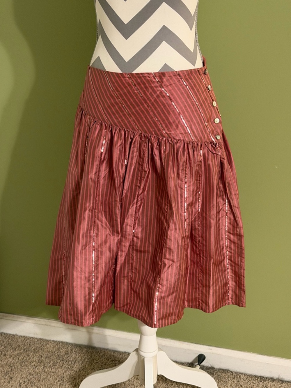American Eagle vintage asymmetrical silk skirt